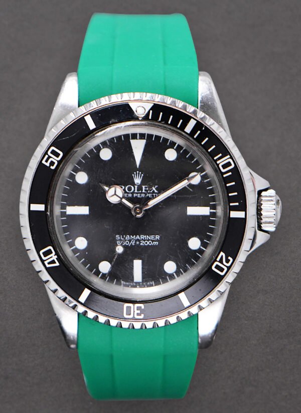 Rolex Submariner No Date Ref 5513 on Green Rubber Strap with Rolex Buckle 5513