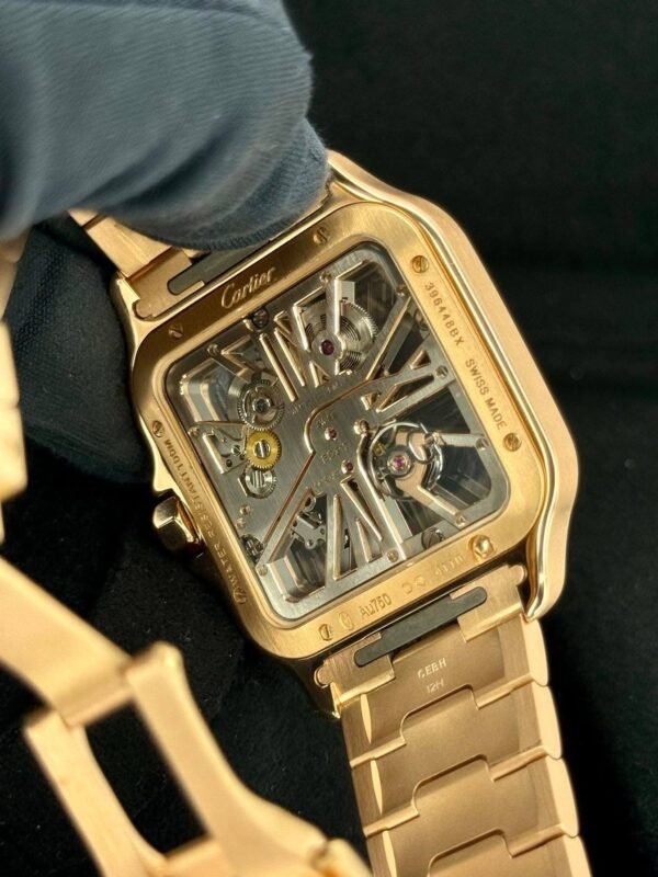 2021 Santos De Cartier 39.8mm WHSA0016 Rose Gold Skeleton Dial - Image 4