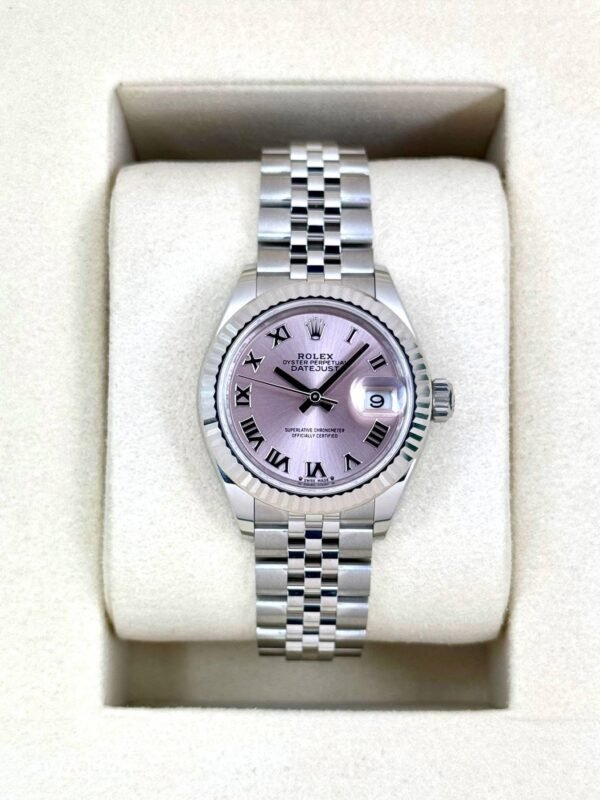 NEW 2025 Rolex Lady Datejust 28mm 279174 Oystersteel 18kt Fluted Bezel Jubilee Bracelet Pink Dial
