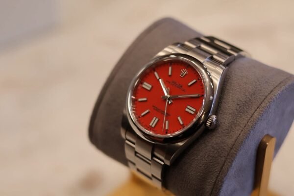 Oyster Perpetual 41 Coral Red 124300 WITH white tag! watch & card from 2021 short 1 in excellent condition. - Image 3