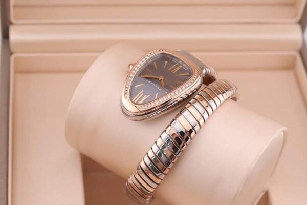 Serpenti Tubogas 35mm Rose Gold x Steel x Diamond Bezel | ref. 102681 | Complete Set! - Image 5