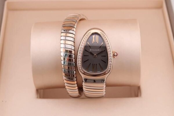 Serpenti Tubogas 35mm Rose Gold x Steel x Diamond Bezel | ref. 102681 | Complete Set! - Image 2