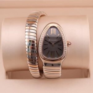 Serpenti Tubogas 35mm Rose Gold x Steel x Diamond Bezel | ref. 102681 | Complete Set!