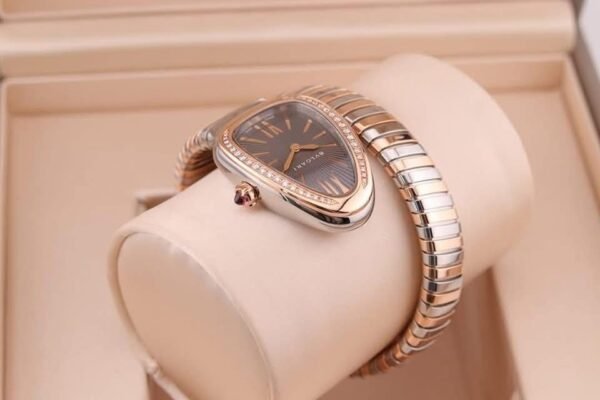 Serpenti Tubogas 35mm Rose Gold x Steel x Diamond Bezel | ref. 102681 | Complete Set! - Image 4