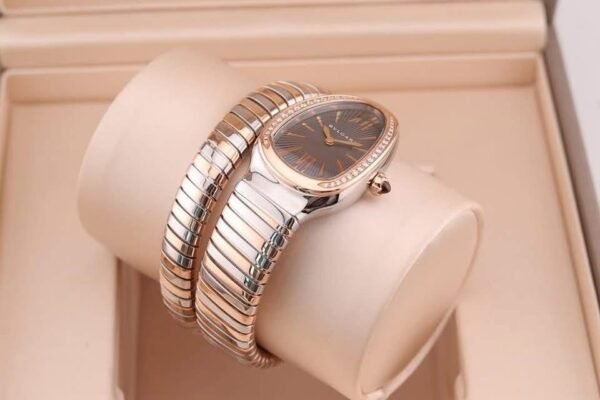Serpenti Tubogas 35mm Rose Gold x Steel x Diamond Bezel | ref. 102681 | Complete Set! - Image 3