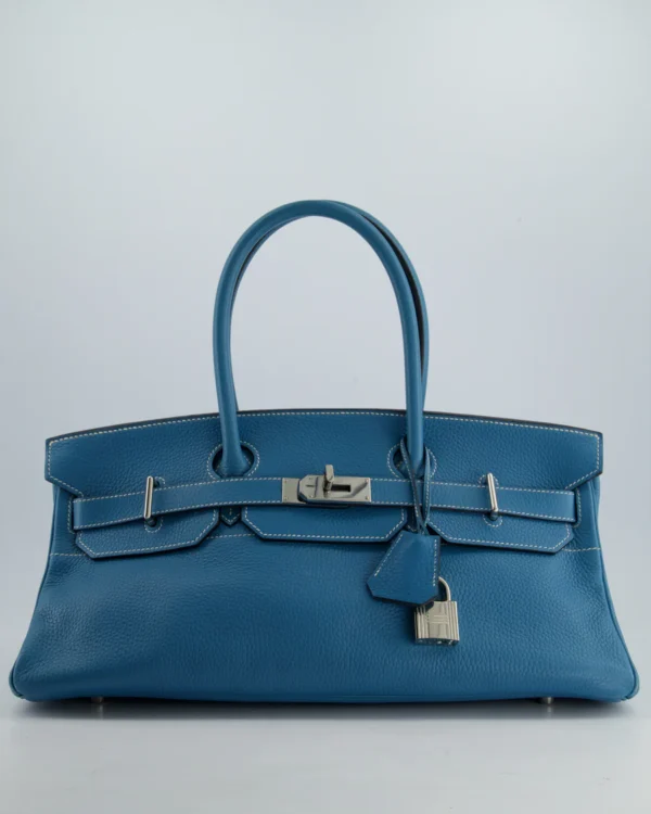 COLLECTORS* Hermès Birkin JPG Bag in Bleu Jean Clemece Leather with Palladium Hardware