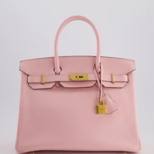 SUPER RARE* Hermès Birkin 30cm Retourne Bag in Rose Sakura Chèvre Chamkila Leather with Gold Hardware