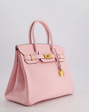 SUPER RARE* Hermès Birkin 30cm Retourne Bag in Rose Sakura Chèvre Chamkila Leather with Gold Hardware - Image 3