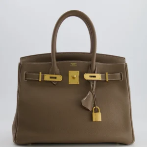 Hermès Birkin 30cm Retourne in Etoupe Togo Leather with Gold Hardware