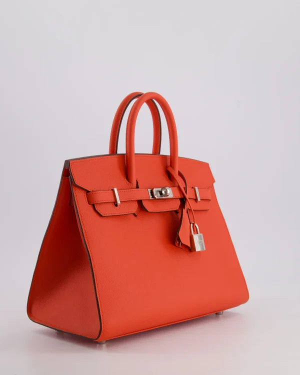 *HOT* Hermès Birkin 25 Sellier Bag in Capucine Epsom Leather with Palladium Hardware - Image 5