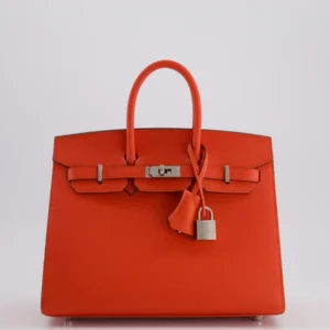 *HOT* Hermès Birkin 25 Sellier Bag in Capucine Epsom Leather with Palladium Hardware