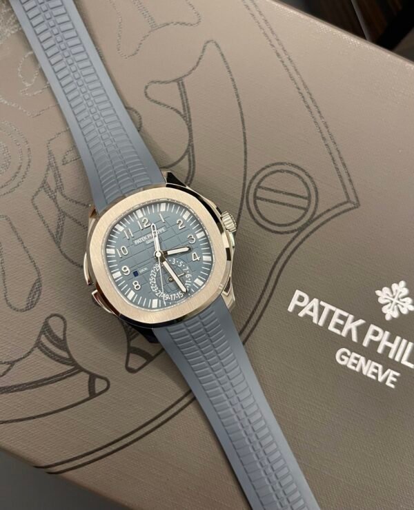 PATEK PHILIPPE AQUANAUT TRAVEL TIME IN 18ct WHITE GOLD MODEL 5164G-001 - Image 3