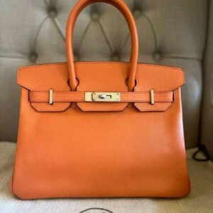 Birkin 30 Orange PHW Epsom Leather Stamp P 2012