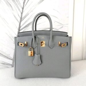 Hermes birkin 25 gris mouette Togo gold hardware Stamp X