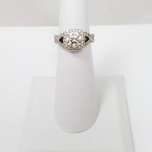 Authentic Vintage Alhambra white gold diamond pendant Original 18k white gold and diamonds