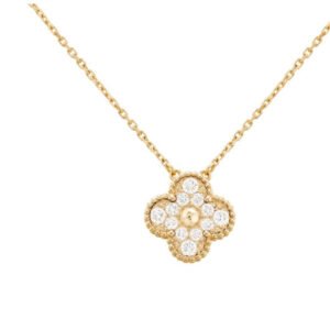 Vintage Alhambra pendant 18K yellow gold, Diamond