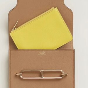 Brand new Hermes Roulis Slim Wallet in Chai & Lime