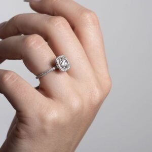 Avi & Co. Round Center Cushion Halo Ring